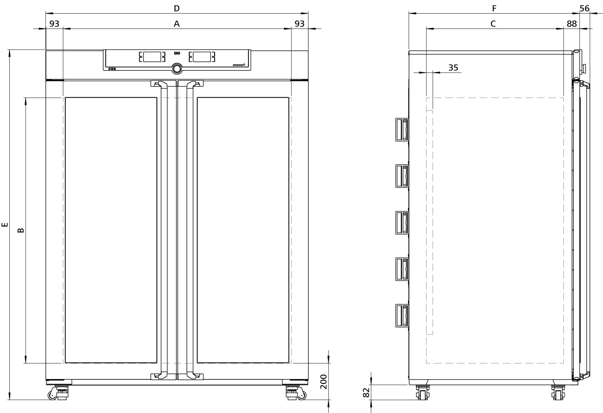 Sketch Peltier-Kühlbrutschrank IPP1400ecoplus
