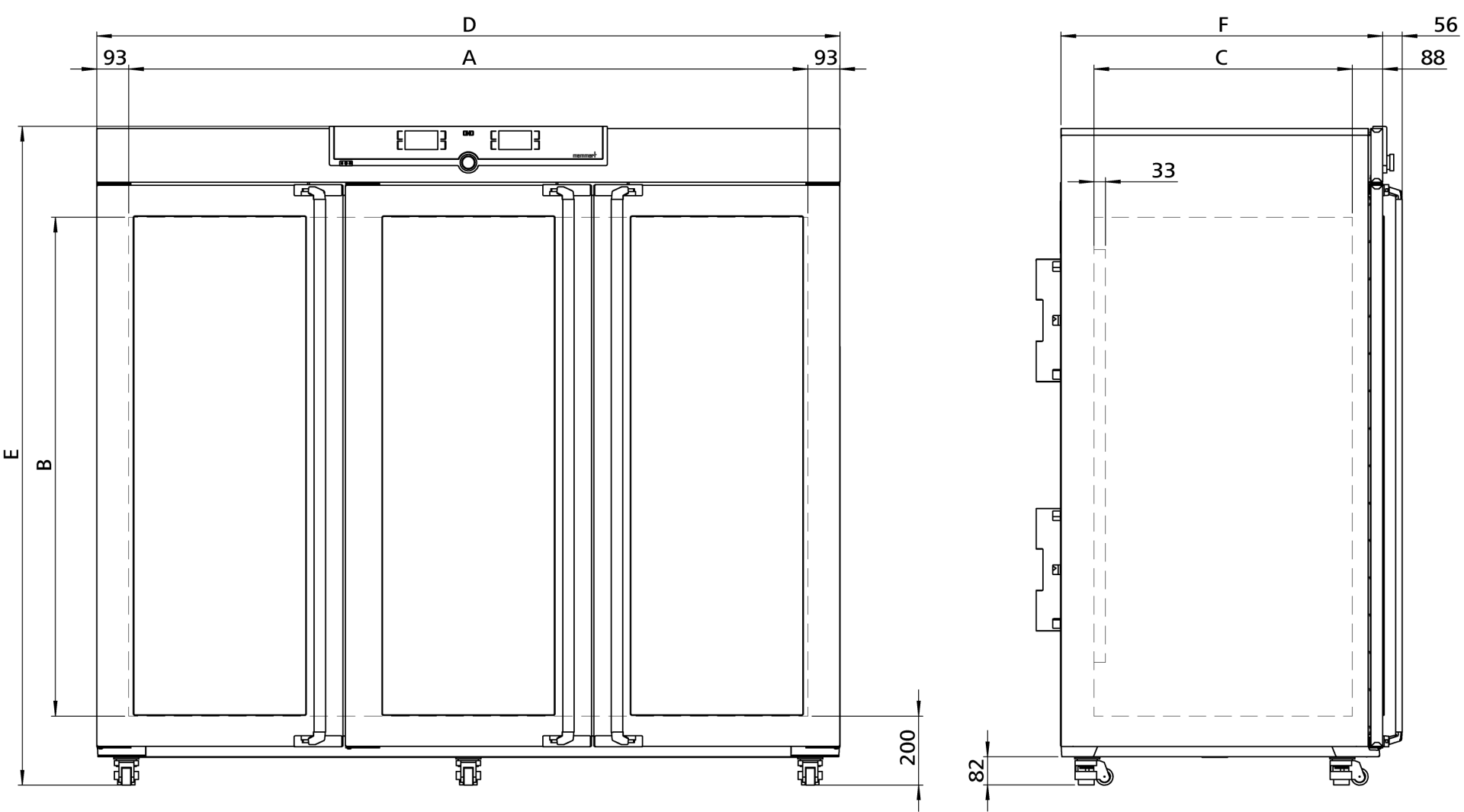 Sketch Peltier-Kühlbrutschrank IPP2200ecoplus