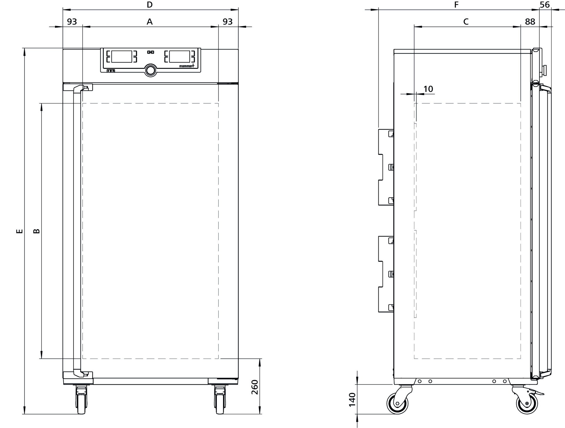 Sketch Peltier-cooled incubator IPP410plus