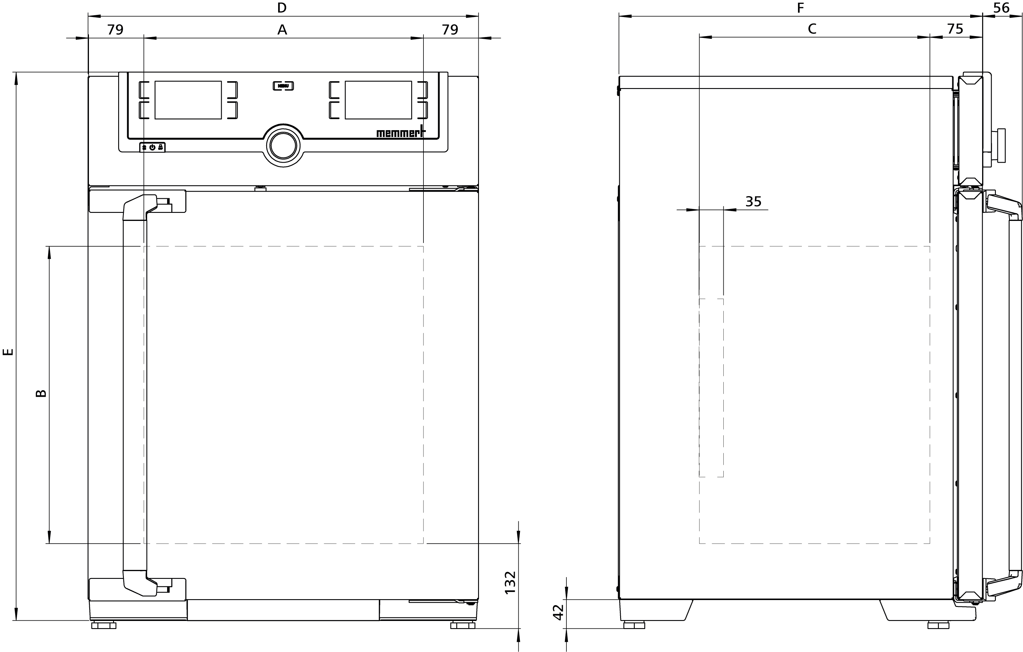 Sketch CO<sub>2</sub>-Brutschrank ICO50