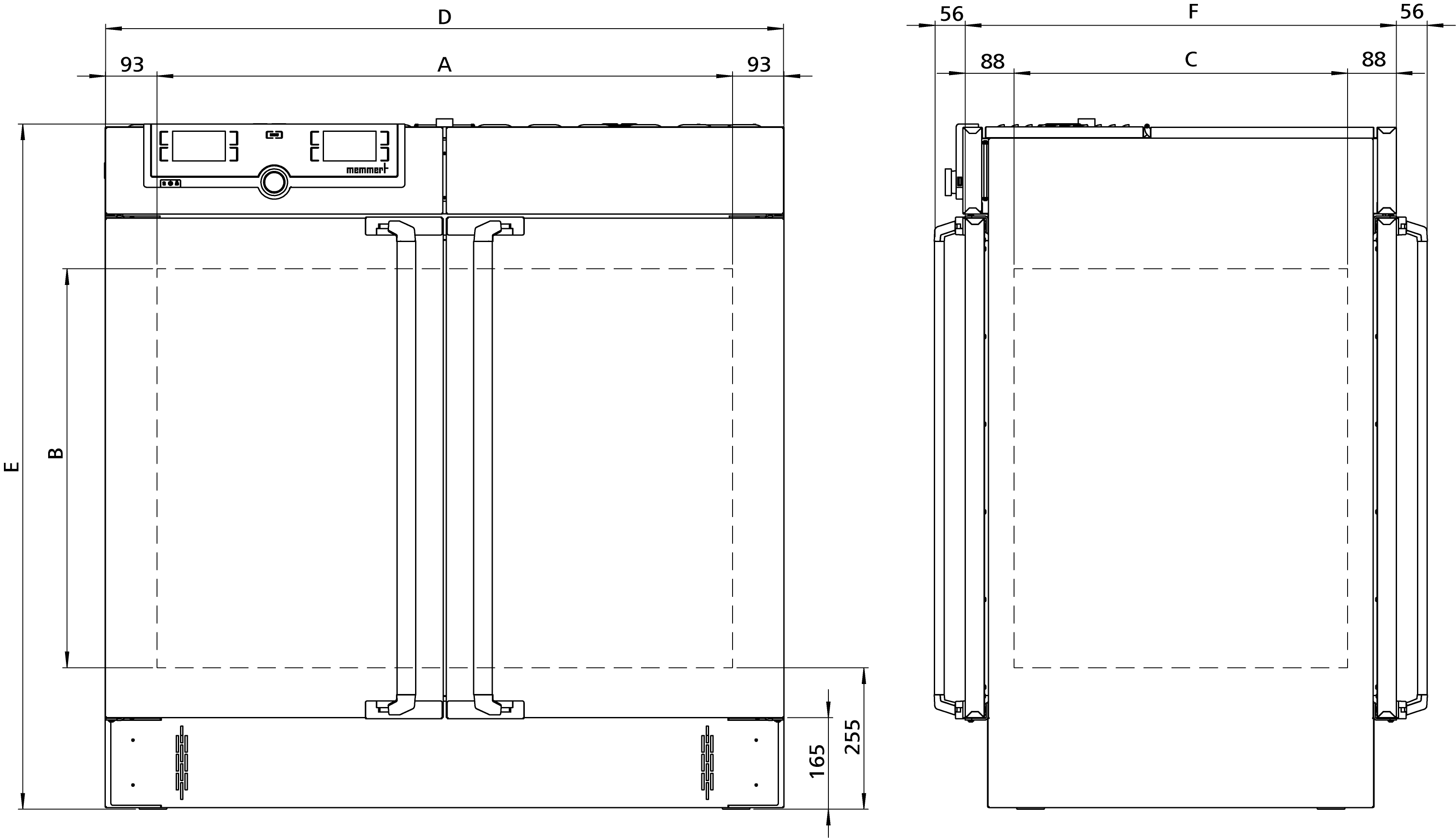 Sketch Étuve double-accès UF450TS